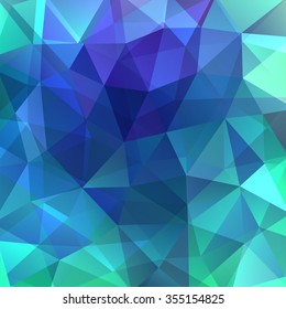 abstract background consisting of green, blue triangles, vector illustration