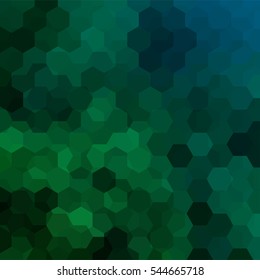 Abstract background consisting of green, blue hexagons. Geometric design for business presentations or web template banner flyer. Vector illustration