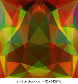 fondo abstracto formado por triángulos verdes, marrones, ilustración vectorial