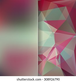 abstract background consisting of green, pink triangles, vector illustration