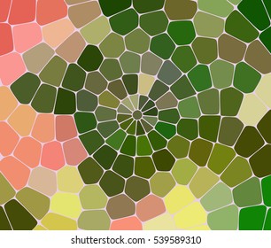 abstract background consisting of green, pink, red geometrical shapes, vector illustration