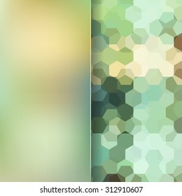 abstract background consisting of green, yellow, beige  hexagons, vector illustration