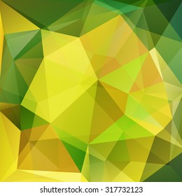 abstract background consisting of green, yellow triangles, vector illustration