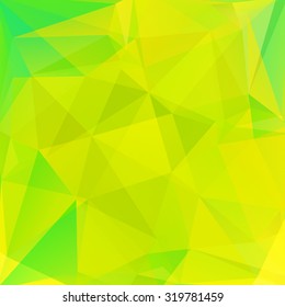 abstract background consisting of green, yellow  triangles, vector illustration