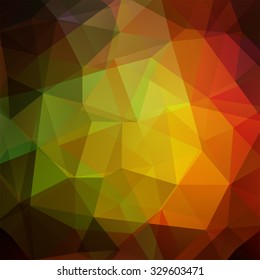 abstract background consisting of green, yellow, orange triangles, vector illustration