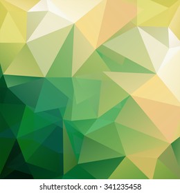 abstract background consisting of green, yellow triangles, vector illustration