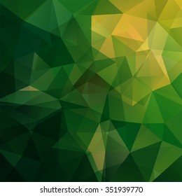 abstract background consisting of green, yellow triangles, vector illustration
