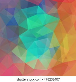 abstract background consisting of green, yellow, orange triangles, vector illustration