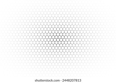 Abstract background consisting of hexagonal shapes with vanishing effect and transparency. Background with transparency effect. Abstract disappearing background.