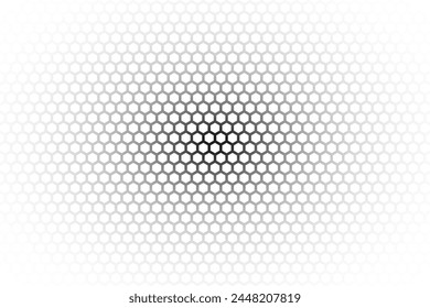 Abstract background consisting of hexagonal shapes with vanishing effect and transparency. Background with transparency effect. Abstract disappearing background.