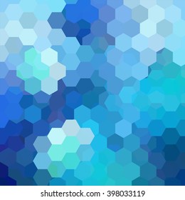 Abstract background consisting of hexagons. Geometric design for business presentations or web template banner flyer. Vector illustration. Blue, white colors. 