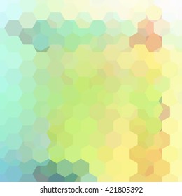 Abstract background consisting of hexagons. Geometric design for business presentations or web template banner flyer. Vector illustration. Pastel yellow, orange, green colors. 