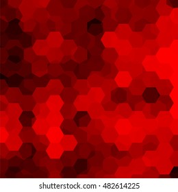 Abstract background consisting of hexagons. Geometric design for business presentations or web template banner flyer. Vector illustration. Red, black  color