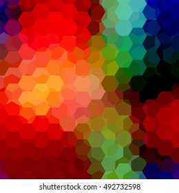Abstract background consisting of hexagons. Geometric design for business presentations or web template banner flyer. Vector illustration. Brown, yellow, red, green colors