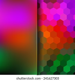 abstract background consisting of hexagons and matt glass