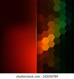 abstract background consisting of hexagons and matt glass