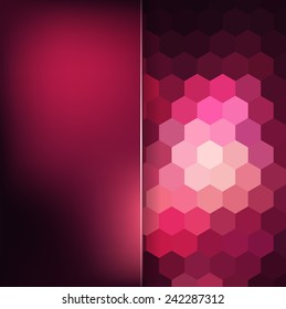 abstract background consisting of hexagons and matt glass