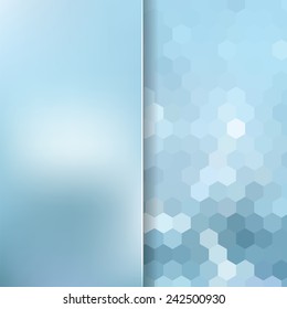 abstract background consisting of hexagons and matt glass