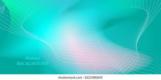 An abstract background consisting mainly of green and blue, with curves and thin lines drawn in a free-flowing, linear fashion.
