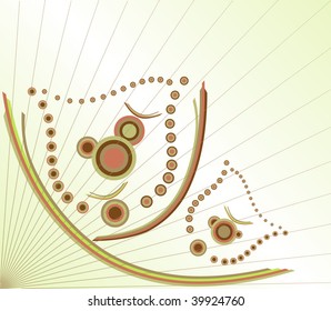 abstract background, consisting of multi-colored stripes. vase with tulips