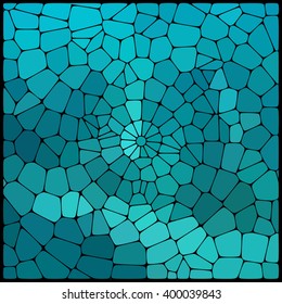 abstract background consisting o blue  geometrical shapes with thick black borders, vector illustration.