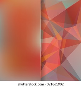 abstract background consisting of orange, brown  triangles and matt  glass, vector illustration