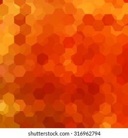 abstract background consisting of orange hexagons, vector illustration