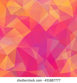 abstract background consisting of orange, pink triangles, vector illustration