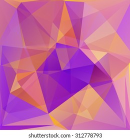 abstract background consisting of orange, purple  triangles, vector illustration