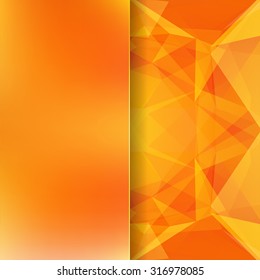 abstract background consisting of orange, yellow triangles and matt  glass, vector illustration