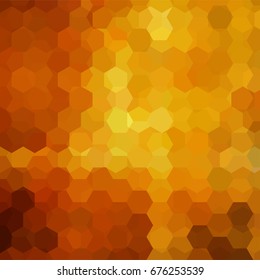 Abstract background consisting of orange, yellow hexagons. Geometric design for business presentations or web template banner flyer. Vector illustration