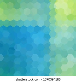 Abstract background consisting of pastel blue, green hexagons. Geometric design for business presentations or web template banner flyer. Vector illustration