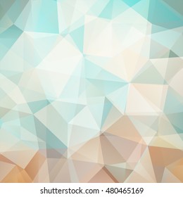 abstract background consisting of pastel blue, beige, brown, white triangles, vector illustration