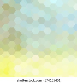 Abstract background consisting of pastel blue, yellow hexagons. Geometric design for business presentations or web template banner flyer. Vector illustration