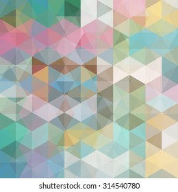 abstract background consisting of pastel colorful triangles, vector illustration