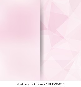Fondo abstracto compuesto por triángulos rosa pastel y blancos. Diseño geométrico para presentaciones de negocios o volante de banner de plantilla web. Ilustración del vector