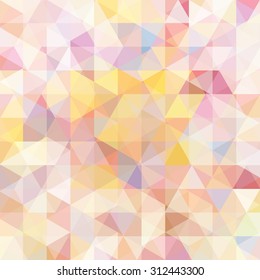 abstract background consisting of pastel pink, yellow, white triangles, vector illustration
