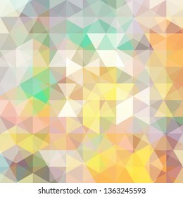 Abstract background consisting of pastel yellow, beige, gray triangles. Geometric design for business presentations or web template banner flyer. Vector illustration