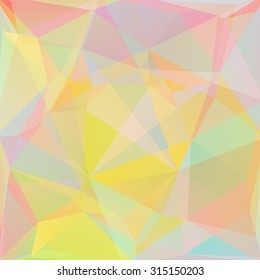 abstract background consisting of pastel yellow, pink, green triangles, vector illustration