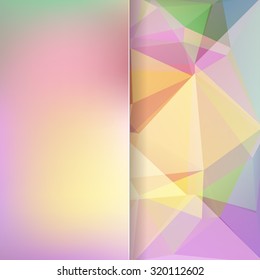 fondo abstracto compuesto por triángulos de color amarillo pastel, rosa, verde y vidrio mate, ilustración vectorial