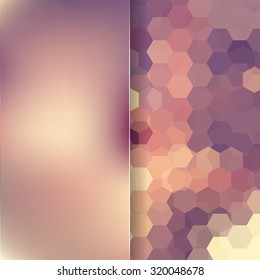 abstract background consisting of pink, beige, yellow hexagons, vector illustration