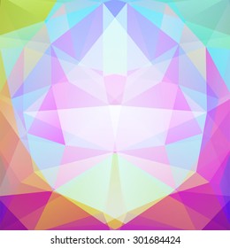 abstract background consisting of pink, blue, green triangles, vector illustration