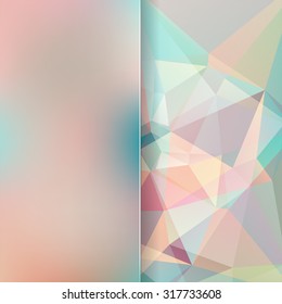 abstract background consisting of pink, blue, white  triangles and matt  glass, vector illustration