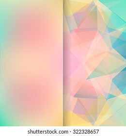 abstract background consisting of pink, blue, yellow  triangles and matt  glass, vector illustration