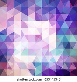 Abstract background consisting of pink, blue, white, purple, triangles. Geometric design for business presentations or web template banner flyer. Vector illustration
