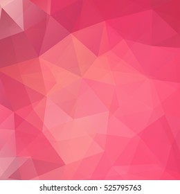 Abstract background consisting of pink, orange triangles. Geometric design for business presentations or web template banner flyer. Vector illustration