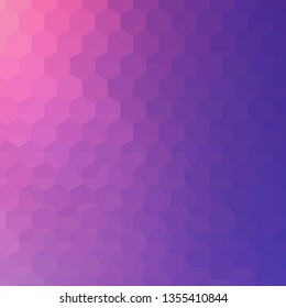Abstract background consisting of pink, purple hexagons. Geometric design for business presentations or web template banner flyer. Vector illustration
