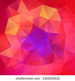 Abstract background consisting of pink, purple, red triangles. Geometric design for business presentations or web template banner flyer. Vector illustration