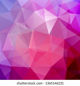 Abstract background consisting of pink, purple triangles. Geometric design for business presentations or web template banner flyer. Vector illustration