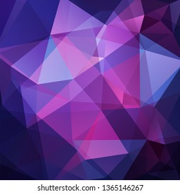 Abstract background consisting of pink, purple, blue triangles. Geometric design for business presentations or web template banner flyer. Vector illustration